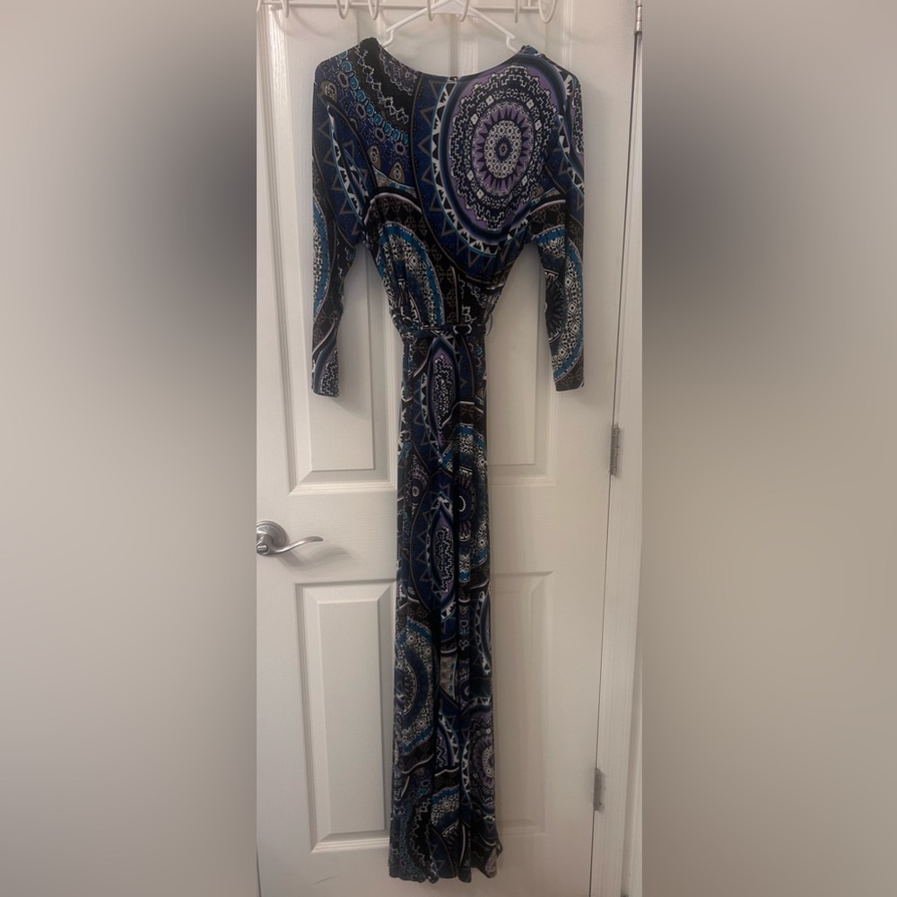 Multi ColorMaxi Wrap Dress - Picture 2 of 5